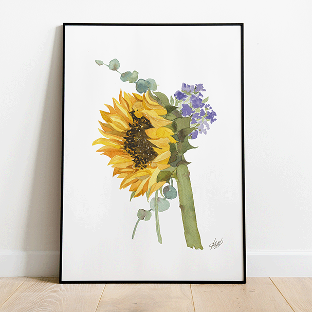 Sunflower violet bouquet